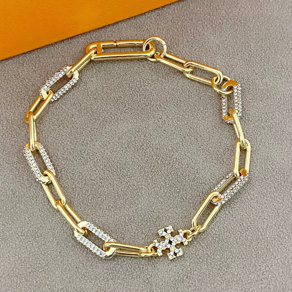 Tory Burch Oversized Metal Layered Bracelet Short